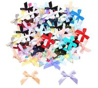 200 Pieces Bows for Gift Wrapping 3.5 x 2.5 cm Ribbon Bows Small Bows Mini Bow Colorful Sewing Accessories for Wedding Satin Bow for DIY Crafts & Festival Decor