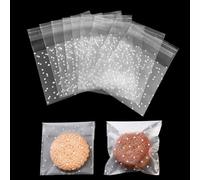 200 Pieces Cellophane Bags Clear Self-Adhesive Cookie Bags Plastic Sweet Bags for Bakery, Cookie, Candies, Biscuit, Jewelry, Soaps, Cards and Dessert (2.76 x 2.76 in)