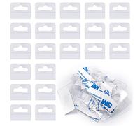 200 Pieces Clear Sticky Hanging Tabs, Slot Hole Clear Sticky Tabs Self Adhesive Hang Tabs for Office, Home, Sale Items, Store Retail Display (4cm × 3.6cm/1.6 × 1.4inch)