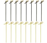 200 Pieces Cocktail Sticks Japaneses Style Bamboo Knotted Skewers Food Picks Toothpicks with Twisted Ends Canape Sticks for Wedding Bar Party Favors, 12cm