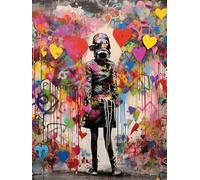 200 Pieces, Colorful Puzzle, Irregular Puzzle Gifts, Banksy Street Art Graffiti Painting, Colorful Challenge Toy for the Family, Stress Relief Game for Adults Dx175Zp 35x25CM
