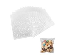 200 Pieces Cookie Bags,Cellophane Bags,Wax Melt Bags,Self Adhesive Small Plastic Packaging Bag with White Dot,Clear Frosted Plastics Package for Storaging Cookie,Candie,Gift Small Sealable Plastic Bag