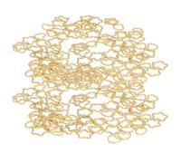 200 pieces hair rings, metal hair jewelry star and heart shapes vibrant colors,for women's braids, dreadlocks, fashion & hip-hop hair decorations braids locs dreadlock. (Gold)