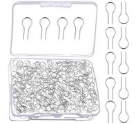 200 Pieces High Temperature Nichrome Wire Jump Rings, Nichrome High Temp Fusing Wire, R Hanger Hooks for Ceramic Ornaments, Glass Projects, 24 Gauge with a Plastic Storage Box (200)