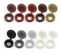 200 Pieces Hinged Screw Cover Caps, Plastic Hinged Screw Head Covers Screw Cover Caps Snap-on Replacement Screw Decorative Covers, Plastic Screw Caps