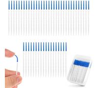 200 Pieces Interdental Brushes, 2-in-1 Silicone Dental Brushes Tooth Floss Picks Brushes Dual-Use Dental Brushes Oral Tooth Picks for Tooth Cleaning (Blue)