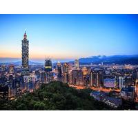 200 Pieces Jigsaw Puzzles For Adults Sunset Of Taipei Taiwan China City Skyline Puzzle Fit Together Perfectly Gifts For Family 35x25CM