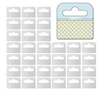 200 Pieces Large Size Clear Sticky Hanging Tabs, Slot Hole Self Adhesive Hang Tabs, Tag Hook for Sale Items, Store Retail Display (45 * 50mm)