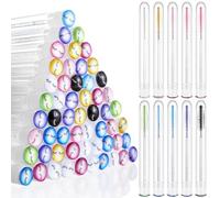 200 Pieces Mascara Wand Tube Set 100 Pcs Lash Spoolies for Eyelash Extensions 100 Pcs Diamond Empty Mascara Brush Disposable Colorful Eyebrow Applicator Makeup Tool (Bright)