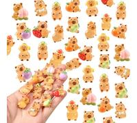 200 Pieces Mini Capybara for Crafts Dollhouse Miniatures Resin Mini Fruit Capybara for Fairy Garden Dollhouse Micro Landscaping Decoration