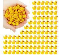 200 Pieces Mini Resin Ducks Yellow Tiny Duckies for School Project Accessories Miniature Characters Fairy Garden Landscape Aquarium Dollhouse Potted Plants Decorations