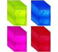 200 Pieces Mylar Bags Resealable Smell Proof Bags Food Storage Aluminum Foil Bags for Food Coffee Beans Candy Self Sealing Storage Supplies, Multicolor, 2.8 x 4 Inch