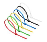 200 Pieces of Colored Cable Ties with Fixing Seats, Nylon Self-Locking Ties, Suitable for Home, Garden, Garage, and Workshop Use. for Home Workshop and Outdoor Use(Red)