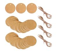 200 Pieces of Kraft Paper Labels and 4 Pieces of Twine, Round Labels, Gift Tags, Baking Labels, Craft Labels, Clothing Labels