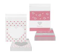 200 Pieces of Love Package, Baking Packaging Bag, Snack Sealing Bag, Transparent Packaging Bag, Suitable for Biscuits, Candies, and Chocolates.