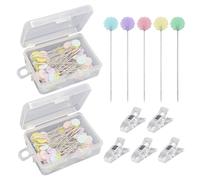 200 Pieces Plum Positioning Pins, 5 Pieces Sewing Clips, Colorful Sewing Needles, Tailoring Pins, Clothing Making Pins, Needles For Sewing Fabrics