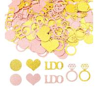 200 Pieces Rose Gold Wedding Confetti, 30g Wedding Table Decorations, engagement party confetti, Love Hearts Confetti and Diamond Confetti for Engagement Marriage Ceremony Anniversary