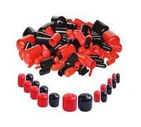 200 Pieces Rubber End Caps Assortment Kit Vinyl Flexible Bolt Screw Rubber Caps Thread Protector End Safety Cover Multi-Purpose,9 Sizes Form 2/25" to 4/5" (Red & Black)