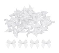 200 Pieces Self Adhesive Bows DIY Craft Gift Wrapping Silk Satin Ribbon Bows Christmas Decor Card Making Embellishments (White)