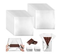 200 Pieces Silver Foil Chocolate Bar Wrappers Packing, 7.8" x 7.8" Candy Wrappers, Square Chocolate Wrapping Paper Sheets for DIY Food Sweet Weeding Birthday (Silver Surface and White Backing)