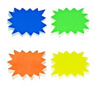 200 Pieces Starburst Signs Fluorescent Signs, Neon Card Starburst Signs, Blank Star Shape Signs Price Eye-catching, Tags Signs for Retail Garage and Sale Supplies Price Tags Signs(4 Colors)