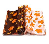 200 Pieces Thanksgiving Wax Paper Sheets Food Basket Liners Sandwich Food Picnic Wrapping Paper Fall Greaseproof Wrapping Tissue Paper Parchment Paper Sheets for Kitchen Handmade Food (Pumpkin)