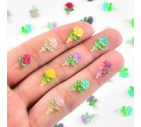 200 Pieces Tiny Rose Decor for Dollhouse Mini Resin Decor for Crafts Tiny Things for Fairy Garden Micro Landscaping Decoration