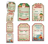 200 Pieces Vintage Yule Tide Gifts Tag Stickers for Gift Wrap Gift Boxes Bags Envelopes Decorations, 2.2 ” x 3 ”