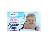200 pk Tidy Z Disposable Tie Handle Nappy Bags Fragranced Scented