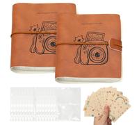 200 Pockets 2 x 3 Inch Brown Mini Photo Album for Polaroid | Small Photo Album, PU Leather, Compatible with Fujifilm Instax Mini 11/12/40/90/70