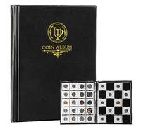 200 Pockets Coin Cardboard Album for 2"x2" Folder(Coin Flips Not Included) | Uncle Paul Large Capacity Collecting Holder for Stamps Medals Badges Black CS46BK01