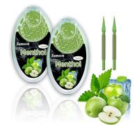 200 Premium Balls Set - Aroma Click - Premium Menthol Capsules - Includes Storage Box for Scented Energy Balls (Apple)