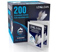 200 Quick Drying Cleaning Wipes for Hearing Aids and Cochlear Implants Maintenance Udiclean Quick Drying Wipes to Remove Grease Sweat and Dirt Without Leaving Residue