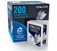 200 Quick-Drying Moistened Wipes for Hearing Aid Cleaning Udiclean Removes Grease Sweat and Dirt Individually Wrapped Wipes