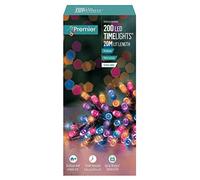 200 Rainbow LED Premier Multi Action Battery Operated Timer Lights Outdoor 20M