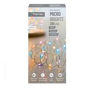 200 Rainbow Micro LED Multi Action Lights on Silver Wire Battery Lights