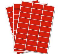 200 Red Rectangles - Removable Self Adhesive Waterproof Durable Vinyl Stickers - Digitally Cut to the sticker Shape - size 25mm x 12mm
