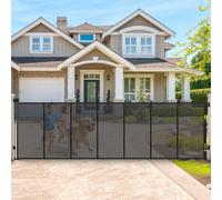 200" Retractable Baby Gates Extra Wide Dog Gates for Doorways, 48" Extra Tall Pet Gate Retractable Dog Gate, Long Baby Gate Retractable Fence Outdoor, Driveway Gate Retractable Garage Gate, Black
