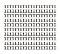 200 Sets Book Binding Screw Assortment, Chicago Screws with Brass Electroplating, Curved Surfaces Round Flat Head Studs for Leather Craft and DIY Projects (Silver Black)