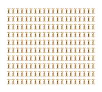 200 Sets Book Binding Screw Assortment, Chicago Screws with Brass Electroplating, Curved Surfaces Round Flat Head Studs for Leather Craft and DIY Projects (Gold)