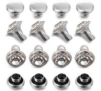 200 Sets Cz White Clear Crystal Rivets Rapid Rhinestone Silver Color Stud Rivets fit for DIY Leather-Craft and Garment (4 MM)