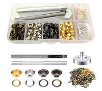 200 Sets Eyelet Punch Kit Grommet Kit Grommets with Washer for Fabric, Canvas, Tarp - Durable Metal Eyelets for Sewing and DIY Projects