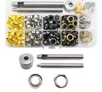 200 Sets Grommet Kit 8mm Metal Eyelets Grommets with Washers for Shoes Clothes Belt Bag DIY Project, 4 Colors