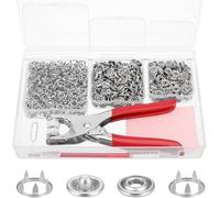 200 Sets Poppers Fasteners Kit, 9.5mm Press Stud Kit with Fastener Pliers, Press Studs Metal Snap Fasteners No Sewing, Poppers Fasteners Kit for Clothing,Bags,DIY Crafts