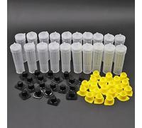 200 Sets Queen Bee Protection Cages Queen Bee Cell Cup Holder Beekeping Rearing Cup Kit and Cell Fixtures Beekeepers Equipment(Yellow 200 Sets)