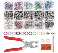 200 Sets Snap Button Fastener Kit,9.5mm Metal Snaps Buttons with Pliers