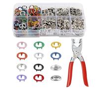 200 Sets Snap Button Fastener Kit,9.5mm Metal Snaps Buttons with Pliers and Storage Box,Press Studs Snap Fasteners No Sewing,10 Colors Snap Button Kit for DIY Crafts,Clothing and Pet Clothes