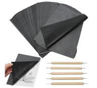 200 Sheets Black Graphite Transfer Paper A4, Carbon Copy Paper for Tracing on Wood, Canvas, Metal & Glass, with 5 Stylus, for DIY Art, Craft, Wood Burning & Dressmaking