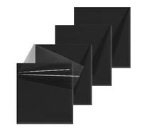 200 Sheets Black Transparent Sticky Notes, 3x3 Inch Translucent Self-Adhesive Clear See Through Sticky Post Sticky Note for Office Woman Teacher School Classroom College Student Supplies 4 Pads