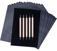 200 Sheets Carbon Paper Graphite Paper Black Carbon Transfer (8.5 x 11.5 inch) with 5 PCS Embossing Styluses Dotting Tools for Wood Paper Canvas Craft